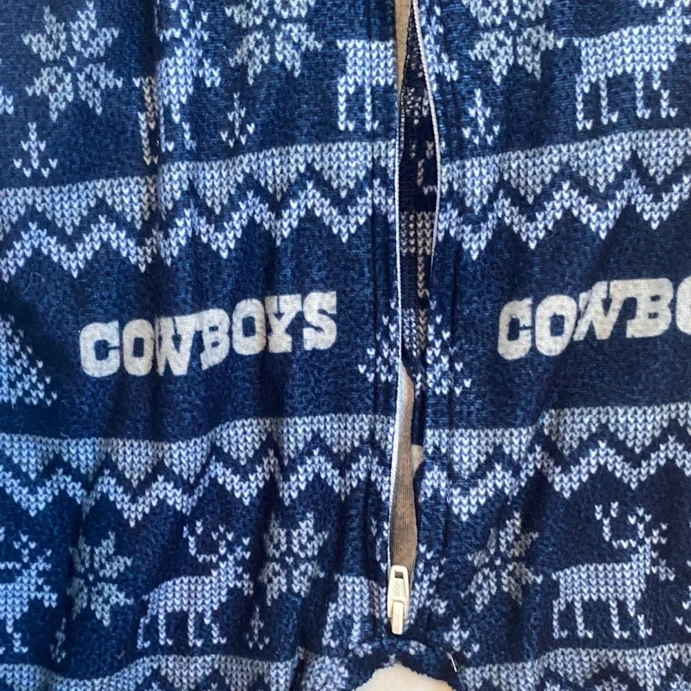 Navy 'Cowboys' Kids One-Piece Footie Pajamas
